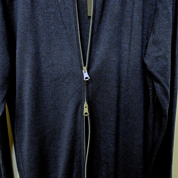 Matinique Men Large Full Zip Sweater Cardigan MAmason 100% Merino Wool Mock Neck - Picture 3 of 9